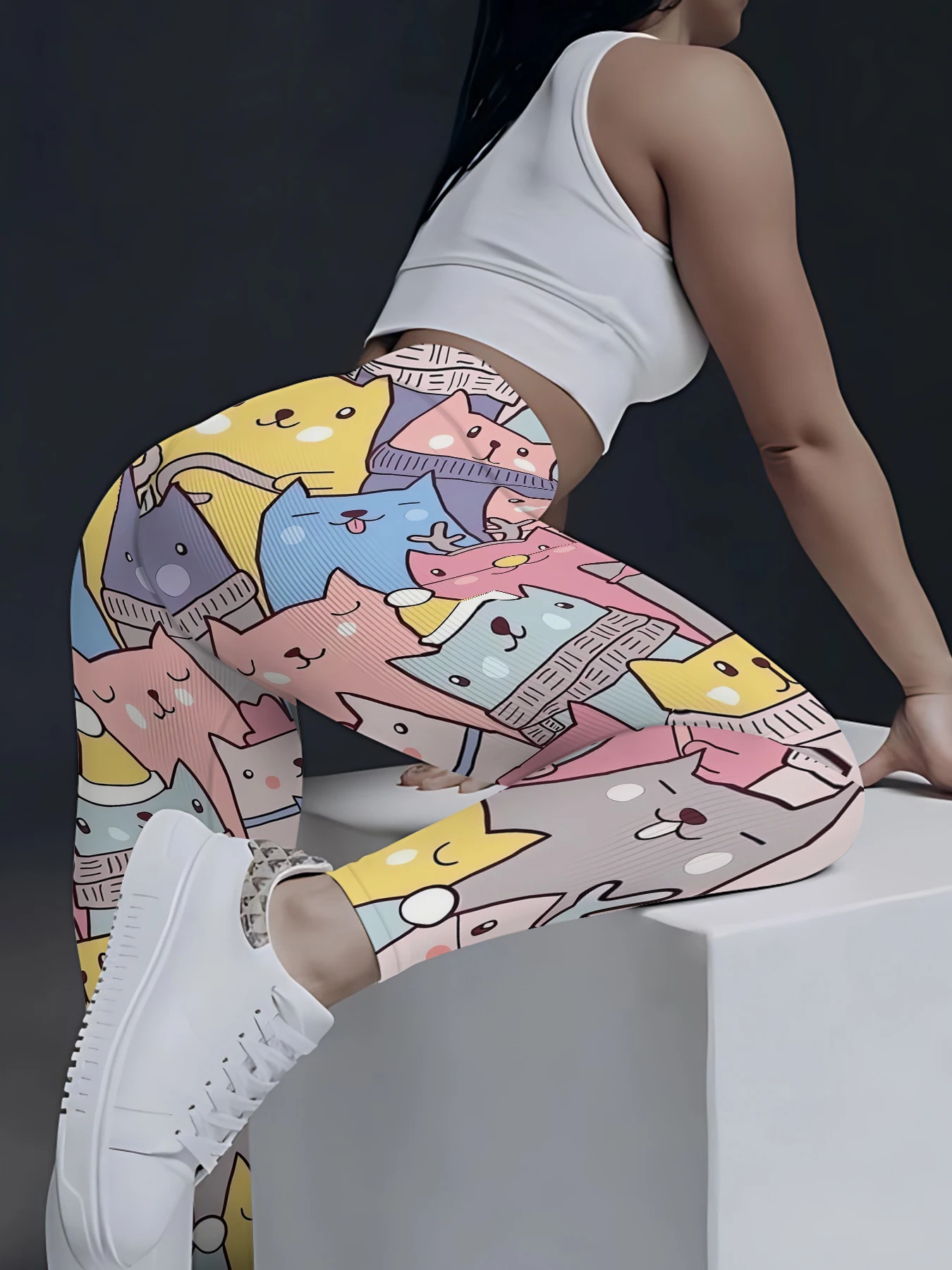 MSIEESO-Leggings de yoga College en 3D pour femmes, pantalons de jogging, vêtements de sport de fitness, mode animaux, chats, chaton de dessin animé