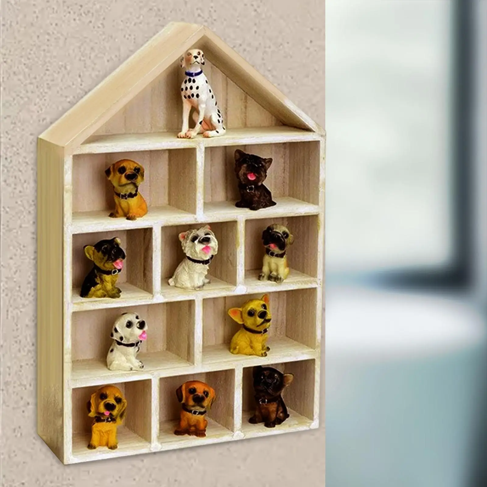 Shadow Box Display Shelf Wood Wall Storage Rack for Doorway Kitchen Entryway