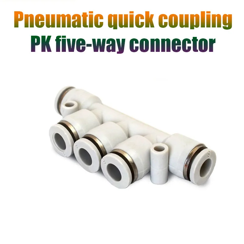 

PK White Pneumatic Quick Connector Four-Way Five Way Quick Connector Air Pipe PU Hose Plastic Connector 4mm 6mm 8mm 10mm 12mm