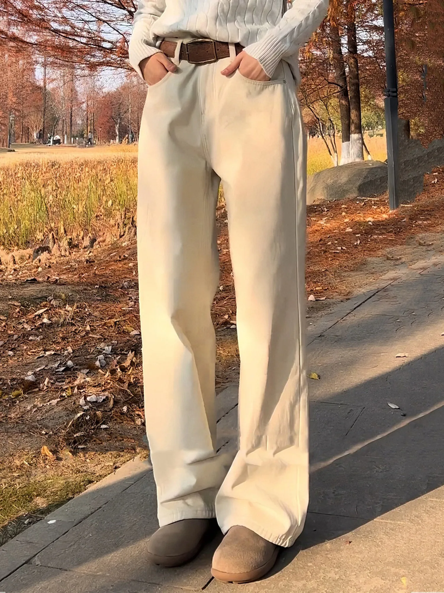 

Мужские джинсы Slim Fit прямого кроя, средняя посадка, на молнии, из чистого хлопка, повседневные, комфортные, с изогнутым кроем, в американском стиле