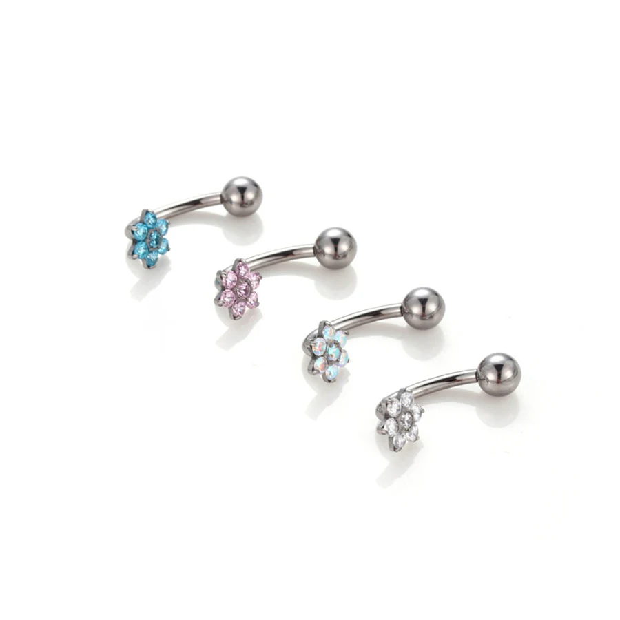 1Pcs 16G F136 Titanium Eyebrow Rings Eyebrow Piercing Jewelry Curved Barbell Surgical Stainless Steel Belly Ring Lip Rings Daith