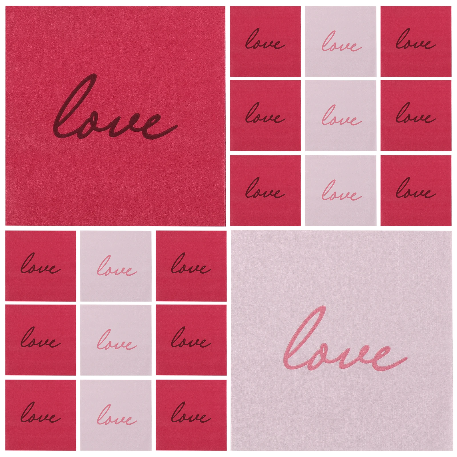 Servilletas de papel para el Día de San Valentín, tejido decorativo absorbente suave y grueso para cena romántica, fiesta, cocina, baño