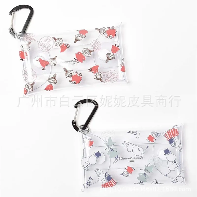 

Hot Kawaii Anime Moomins Series Coin Purse Cartoon Role Little My Printing PVC Portable Transparent Storage Bag Keychain Bag