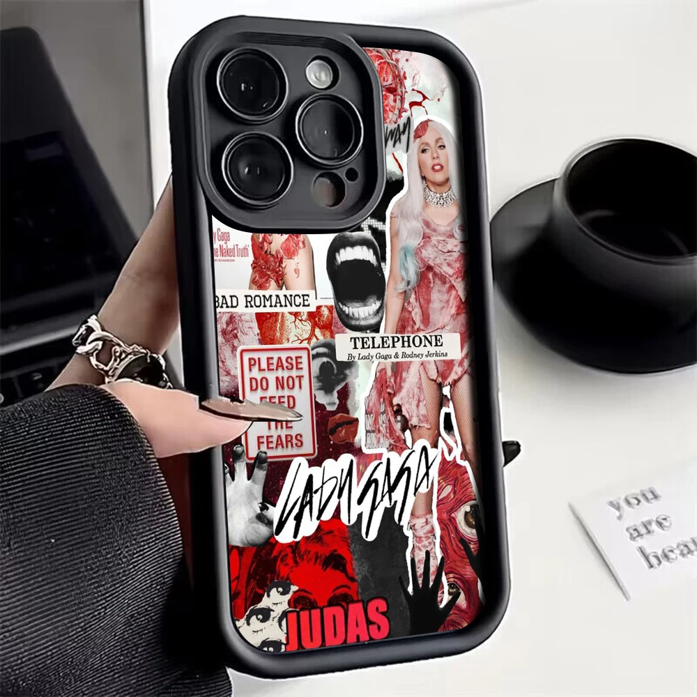 Female Singer L-Lady G-Gaga Phone Case For Xiaomi Redmi 9C 10 10C 12 12C K30 K40 K50 Note 11 12 13 Pro 5G Cover With Hand Strap