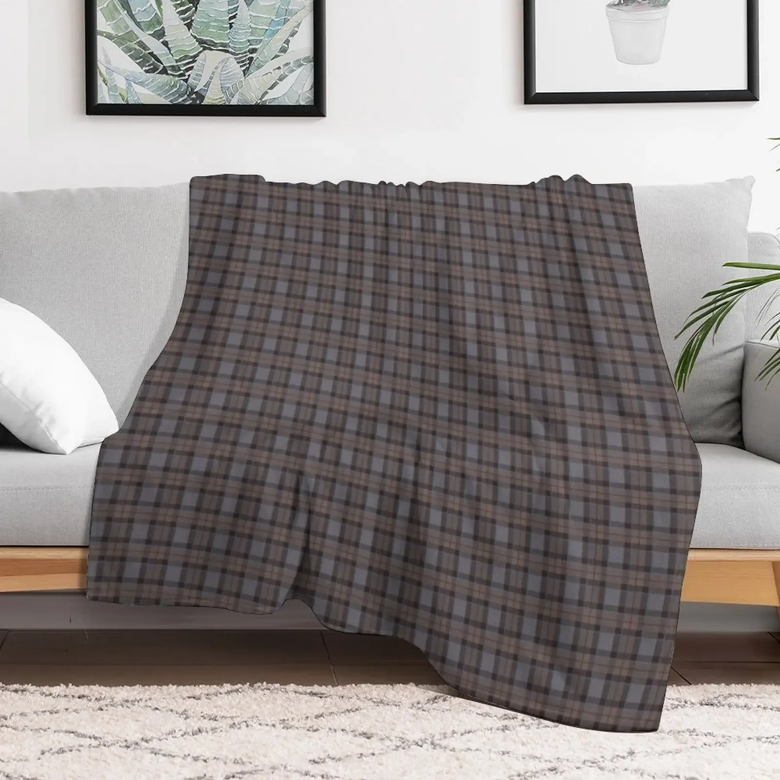 outlander tartan - fraser tartan Throw Blanket Thins Plaid on the sofa Bed linens Blankets