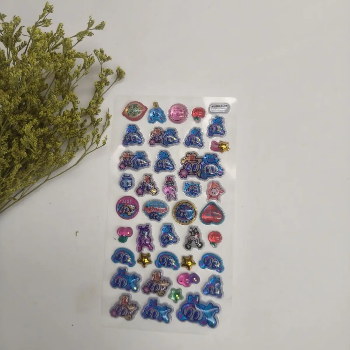 

New Disney Cartoon Angel Blue 3D Jelly Relief Stickers Creativity Girl Phone Case Diy Accessories Boy and Girl Reward Toys