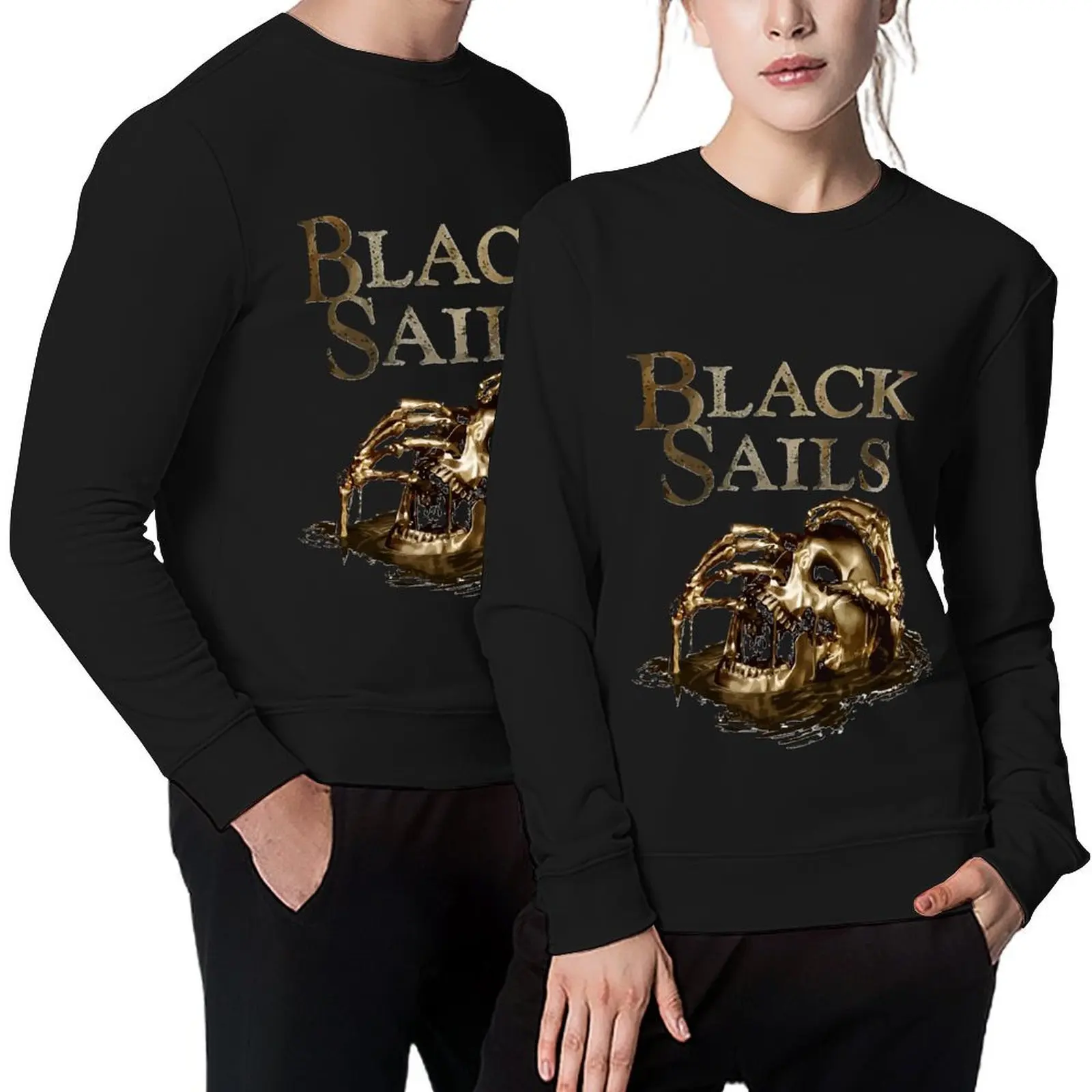

Black Sails Golden Skull Logo Pullover autumn new products fashion men korean autumn clothes autumn clothes anime sweatshirt