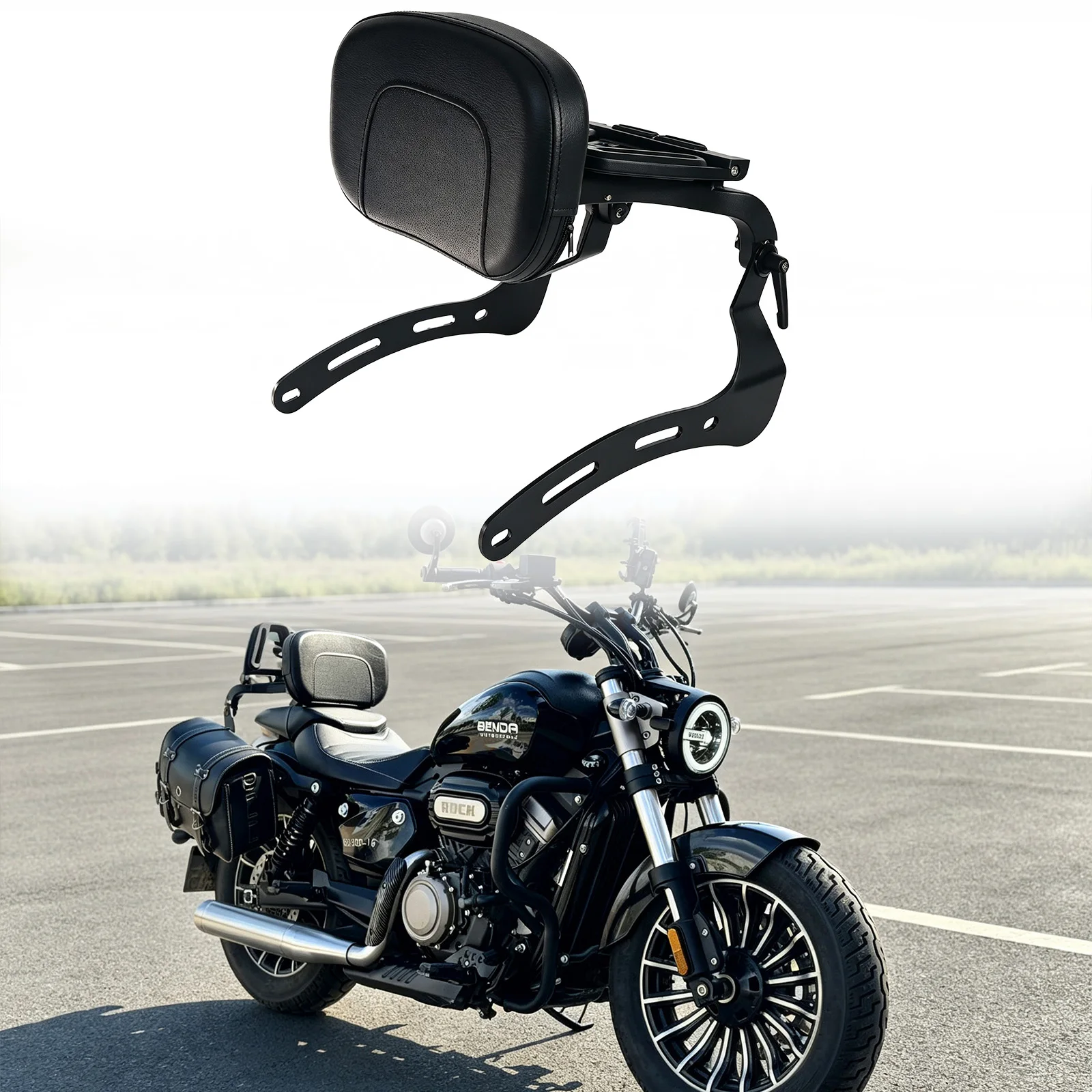 Driver Back Rest For Benda Rock 250 Rock 300 BD300 BD250-16A 2021-Later Detachable Motorcycle Rear Backrest Passenger Sissy Bar