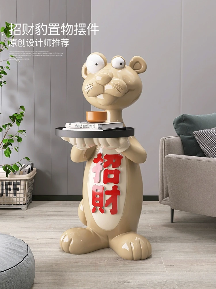 Cartoon fortune leopard sofa side corner several mobile creative doll nightstand network red small coffee table round table