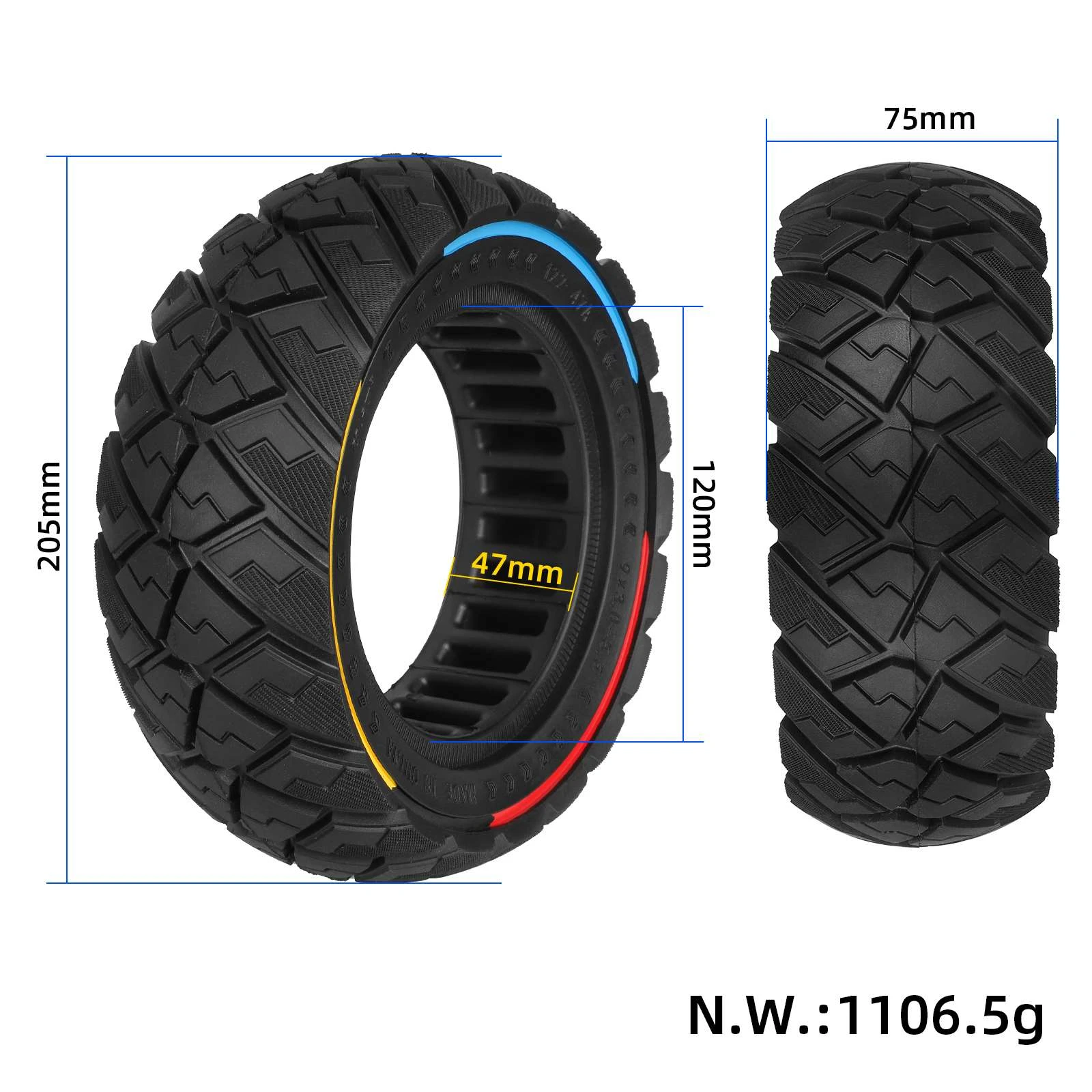 Ulip For Kukirin G2 Pro DB 2024 Version 9X3.0-5.5 Solid Tire Electric Scooter Off-Road Abrasion Resistant Tyre Wheel Spare Parts