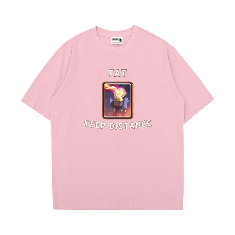 Fett Halten Abstand Gedruckt kurzarm T-shirt Männer Frauen baumwolle Oansatz Lose T shirt Sommer Lustige Mode Tops Unisex