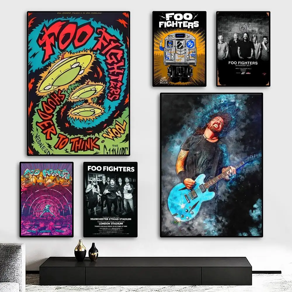 Classic Band Collection Foo Fighters Painting Calligraphy HD Canvas Poster living room bedroom bar aesthetic decoration