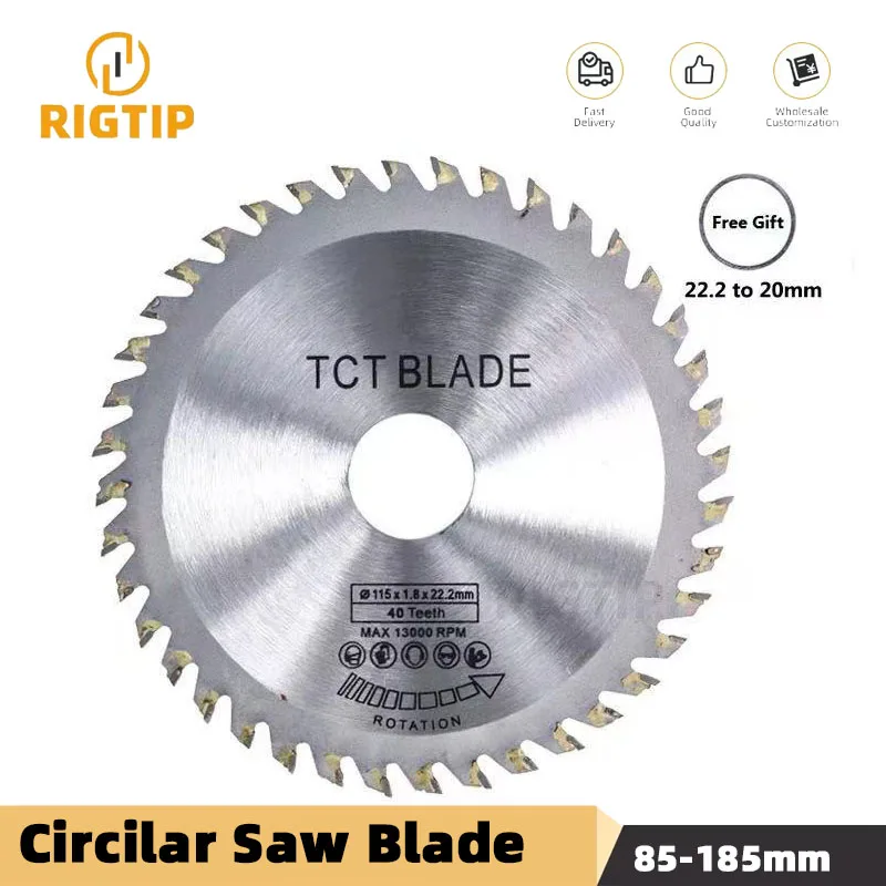 Średnica 115mm 40 zębów TCT brzeszczot do piły tarczowej szlifierka kątowa tarcza piły z węglików spiekanych przecinarka do drewna tarcza do cięcia