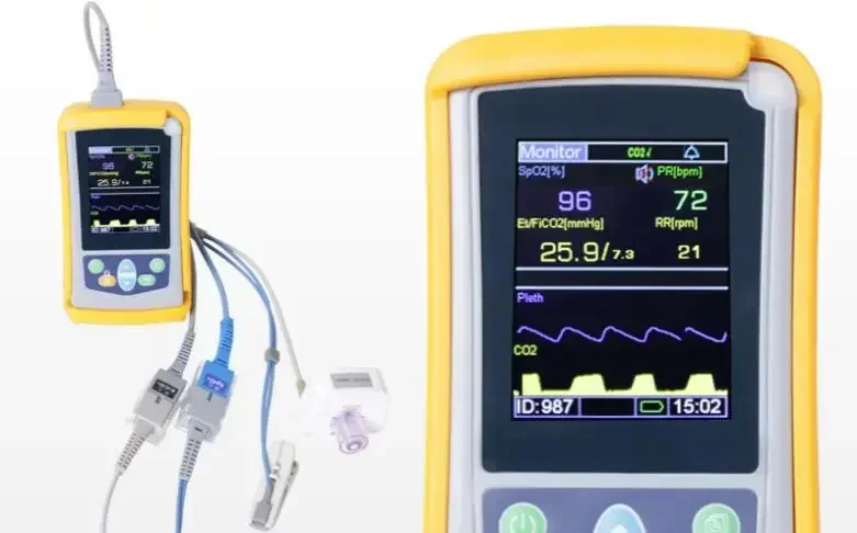 UTECH UT100C Portable ETCO2 Capnography Monitor with Mainstream and Sidestream CO2 Sensor