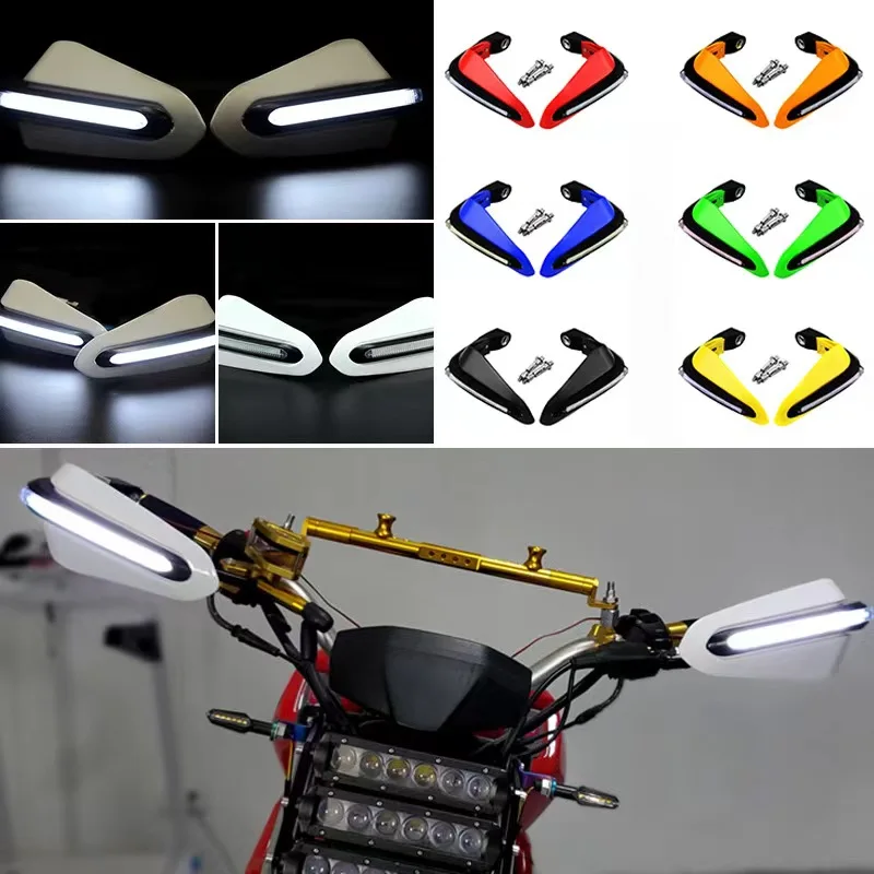 Motorcycle Hand Guards Lights LED Handguard Protective Gear Motocross Accessories for Suzuki Drz400Sm Burgman 125 400 650 An400