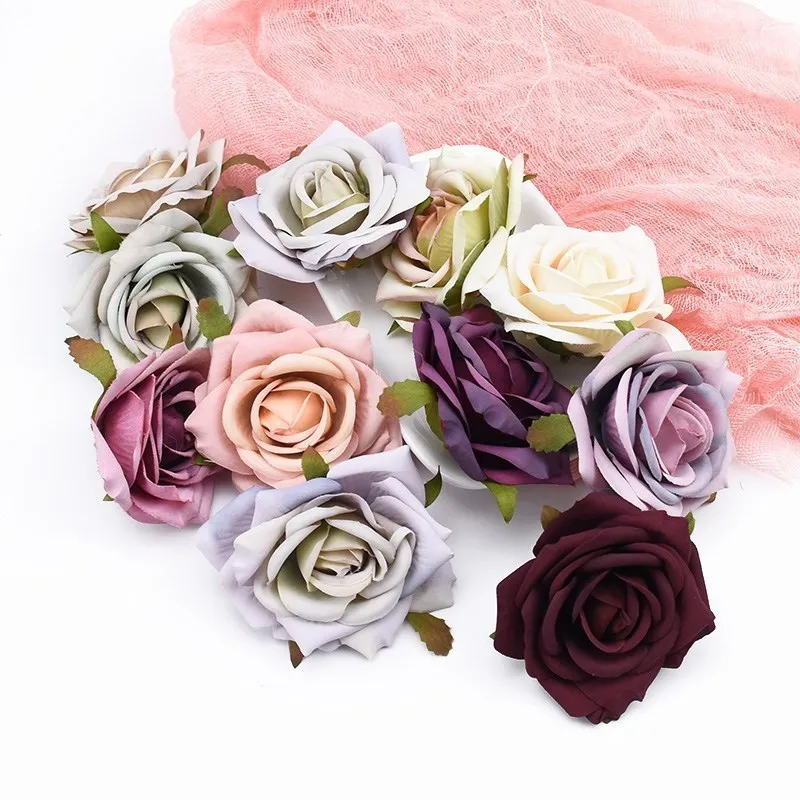 5/10 Stück 8 cm europäische Rosen Kopf Hochzeit dekorative Blumen Wand Braut Zubehör Ausverkauf künstliche Blumen Großhandel – Detail 12