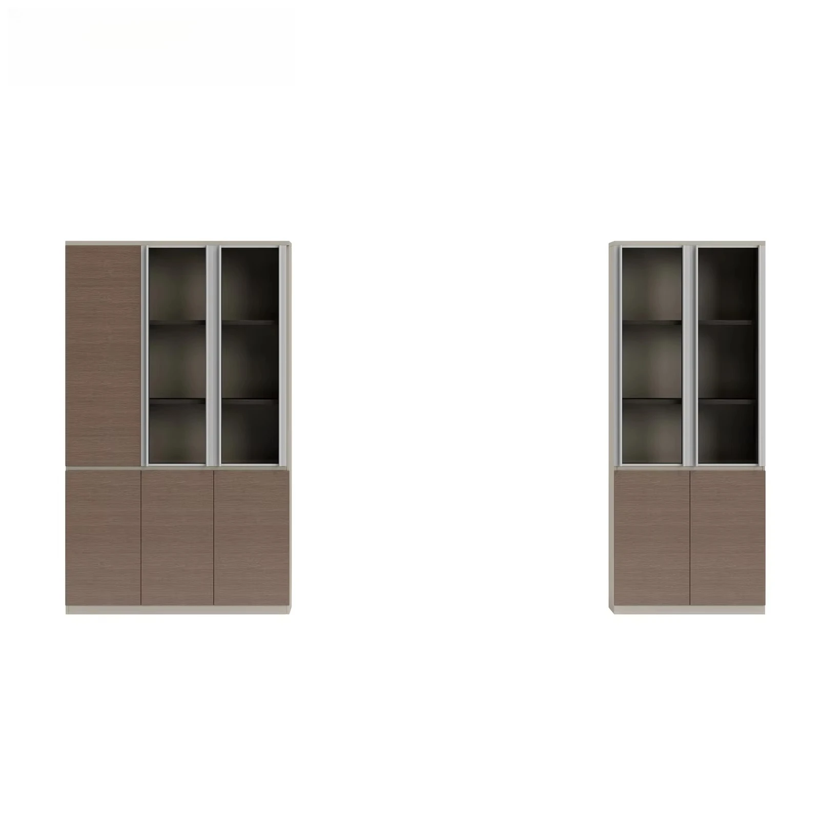 &`Modern Adjustable Lockable Modular Office Bookcase Storage Cabinet with Glass Doors and Closed Storage for Executive Office