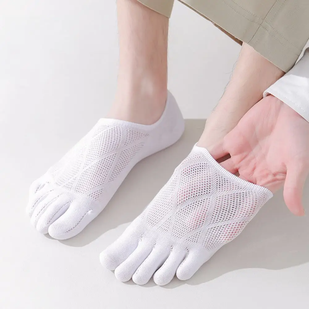 

Breathable Cotton Five Fingers Socks Low Cut Thin Toe Socks Mesh 7 Solid Colors Socks with Separate Fingers Cycling