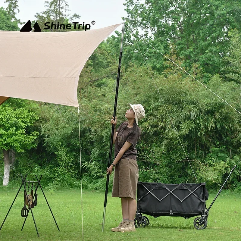 ShineTrip Outdoor Thickened Five Section Aluminum Alloy Canopy Pole 305CM Adjustable Tent Support Tube Telescopic Canopy Pole