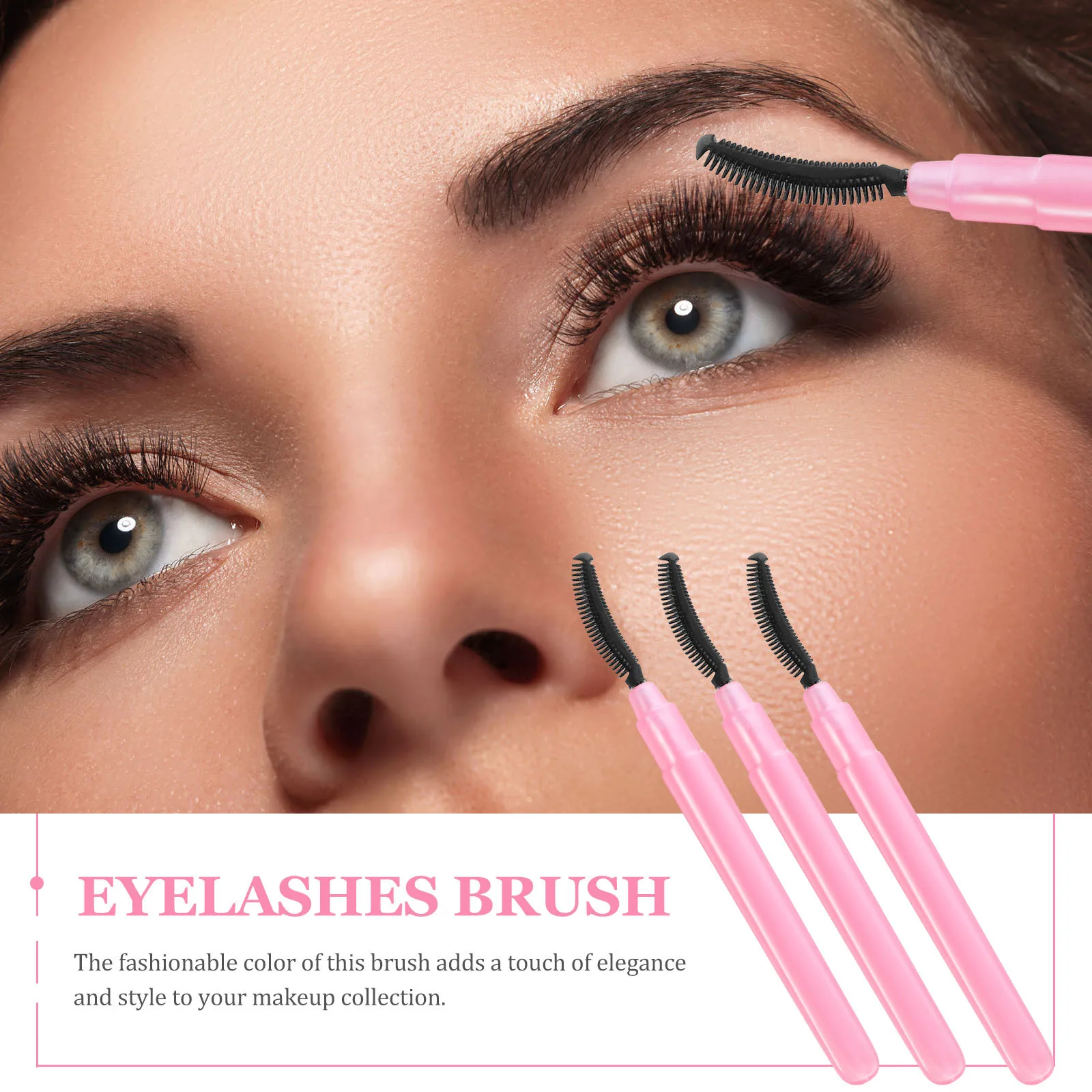 Brosse à cils en Silicone souple, 6 pièces, poils pour applicateur de peigne à cils polyvalent, ensemble d'outils de maquillage portables pour les yeux