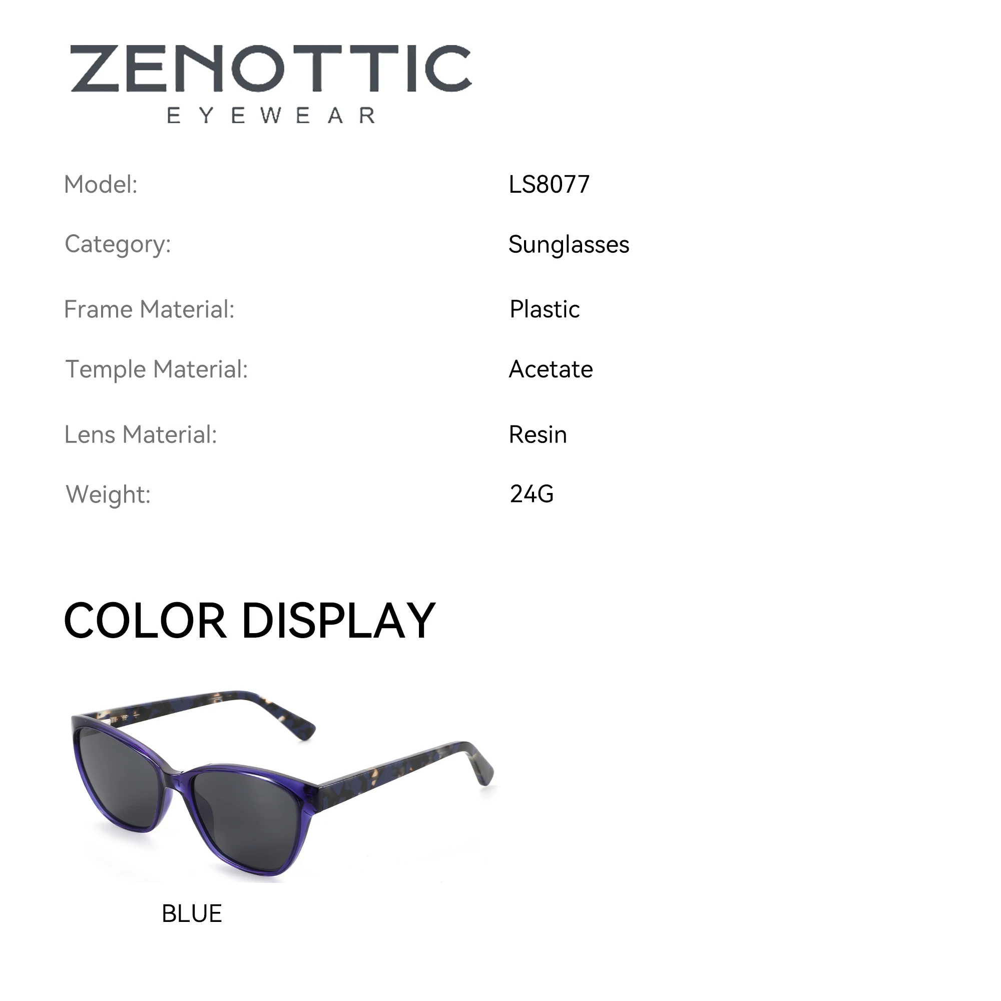 ZENOTTIC（S Size）Cat Eye Design Prescription Sun Glasses For Women Acetate Temple UV400 Progressive Polarized Optical Sunglasses - Image 4