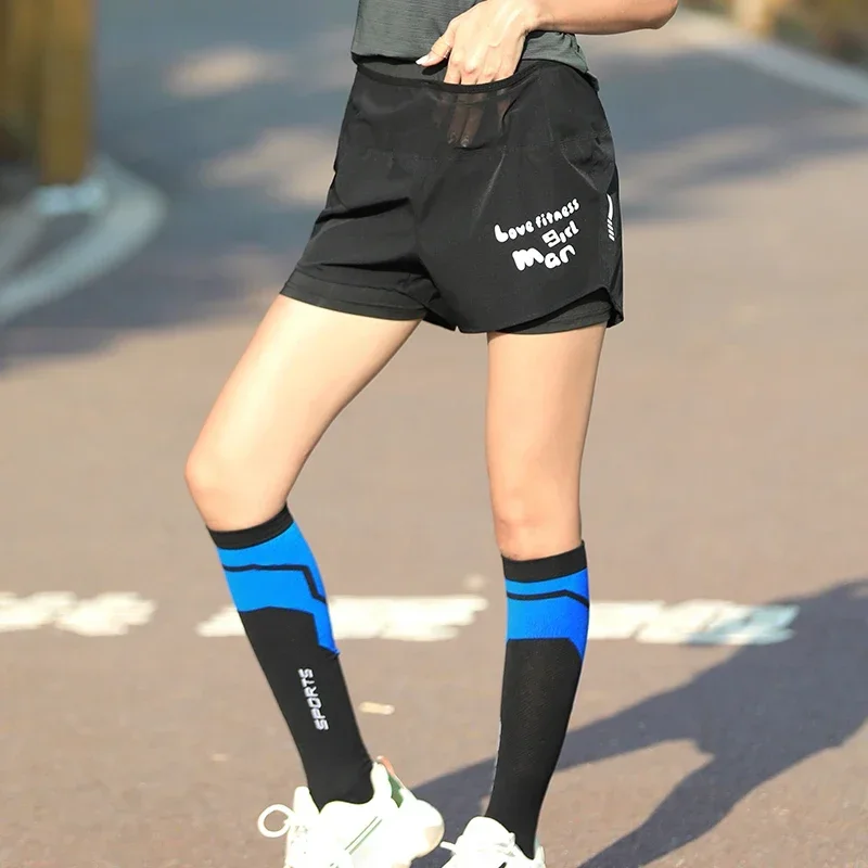 Women's Marathon Athletics Running Sweatpants Dance Fitness Skorts with Pockets 2 in 1 Yoga Bottoms Beach Double Shorts