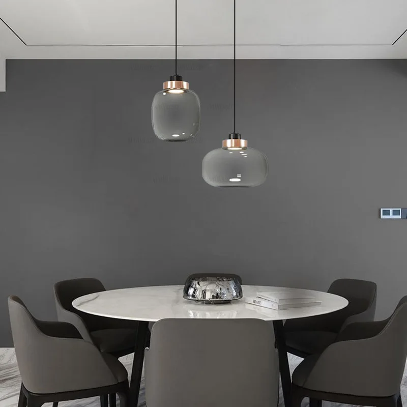 Led Hanglamp Rookglas Ophanging Lamp Luxe Hotel Café Bar Living Slaapkamer Metalen Hangende Plafond Kroonluchter