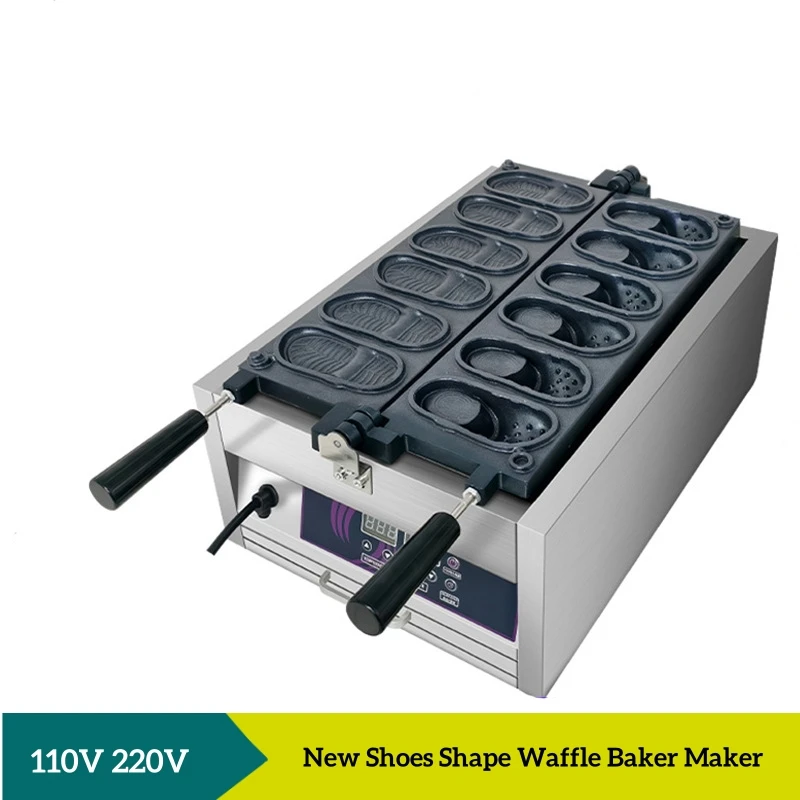 Commercial New Shoes Shape Waffle Baker Maker Stainless Steel Gas Model Shoe Shaped Waffle Baker Maker