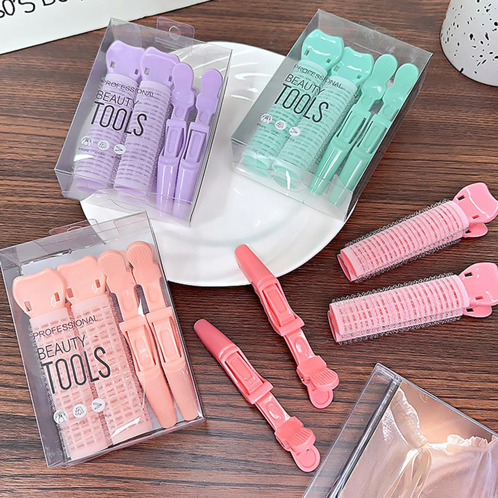 2pcs Air Bangs Roller Hair Curler Voluminous Root Lift Clip High Crown Fixing Tool For Women Girls