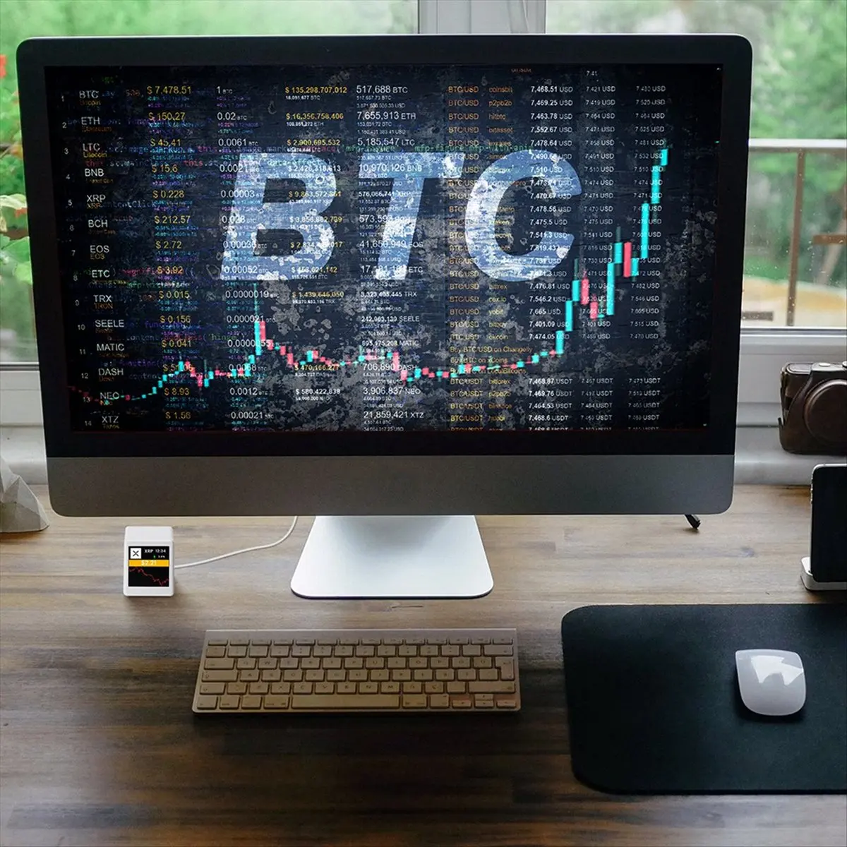 A48U New 2.4G WiFi Crypto Tracker Crypto Price Displayer 300 Major Cryptocurrencies Can Be Switched Freely for B