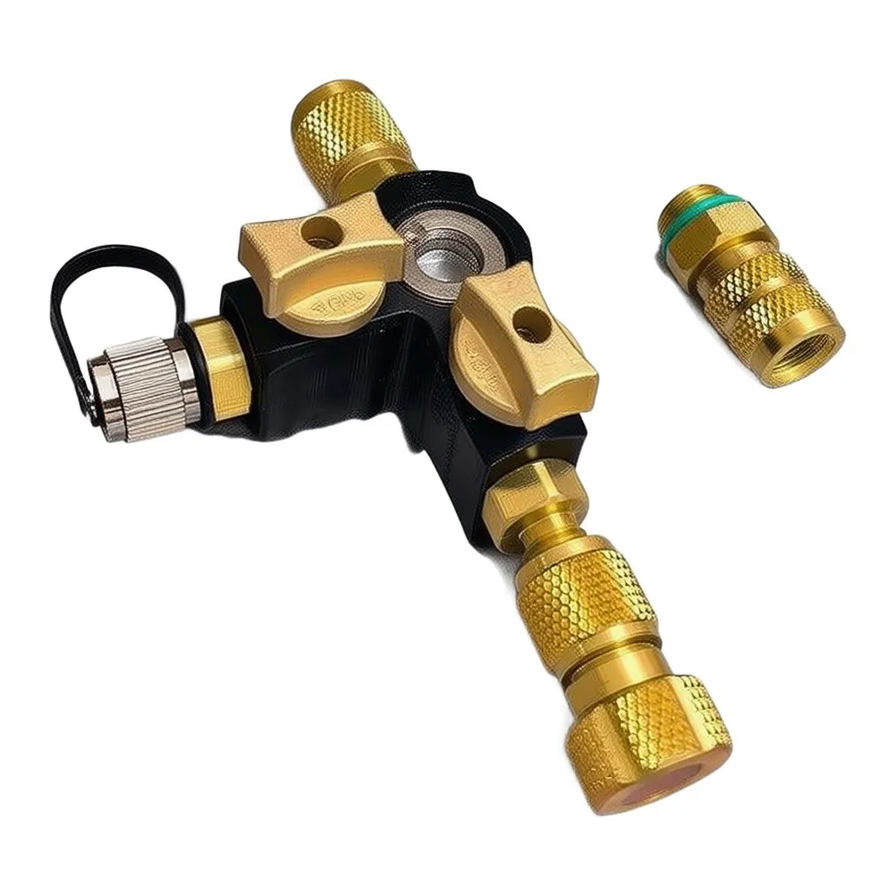 Visual Valve Core Removal Tool with Dual 1/4 and 5/16 Inch Fittings Designed for HVAC Maintenance and Vacuum Rated to 20 Microns