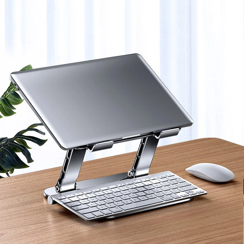 

Adjustable Aluminum Alloy Laptop Tablet Stand - Portable Folding Cooling Support up to 17 Inch