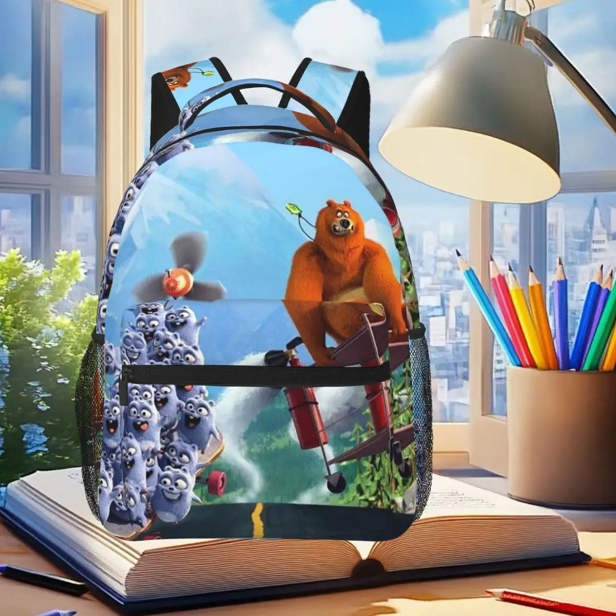 

Grizzy And The Lemmings Cartoon Anime Backpack Student Boys Girls BookBag Kids School Bag Laptop Shoulder Bags for Men Women