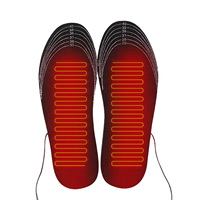 Heating Insoles USB Heated Insoles Electric Powered Heating Shoes Insoles Black DC 5-6V 40°C 8W 80g 22.5-27cm Foot Length