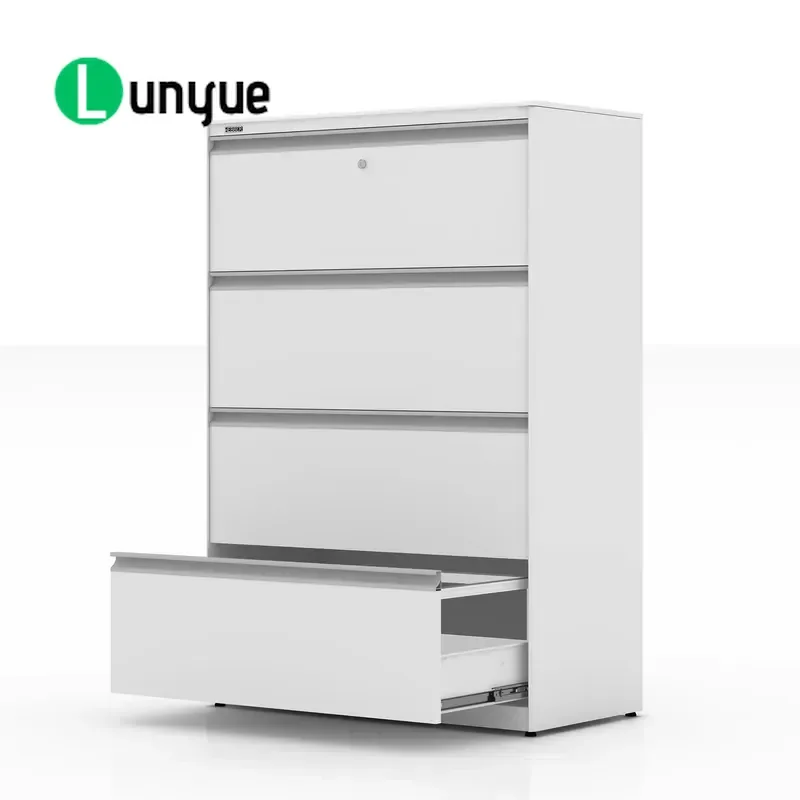 A4 4 Drawer File Cabinet Metal Office Storage Organizer with Lock for Home Business Desktop Document Filing Space Saving