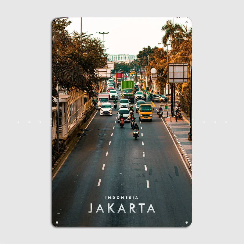 Jakarta Crowd Metal Custom Sign Living Room Wall Indoor Decor Room Decoration Bedroom Posters Home Decor