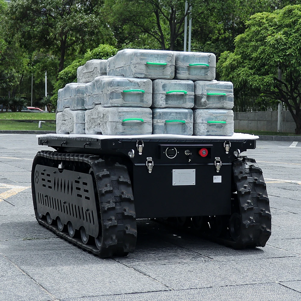 Large Crawler Robotic Chassis Platform, RC Tank Style Robot with Stair Climbing Electric Chassis for Heavy Loads