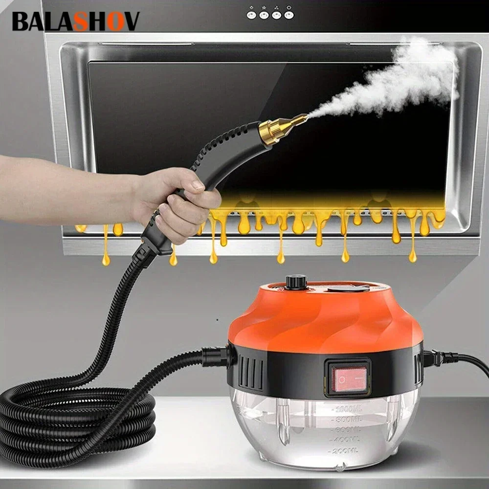 

2500W Handheld Steam Cleaner Machine High Temperature Sterilization for Air Conditioning Kitchen Hood Bathroom Grout and Tile