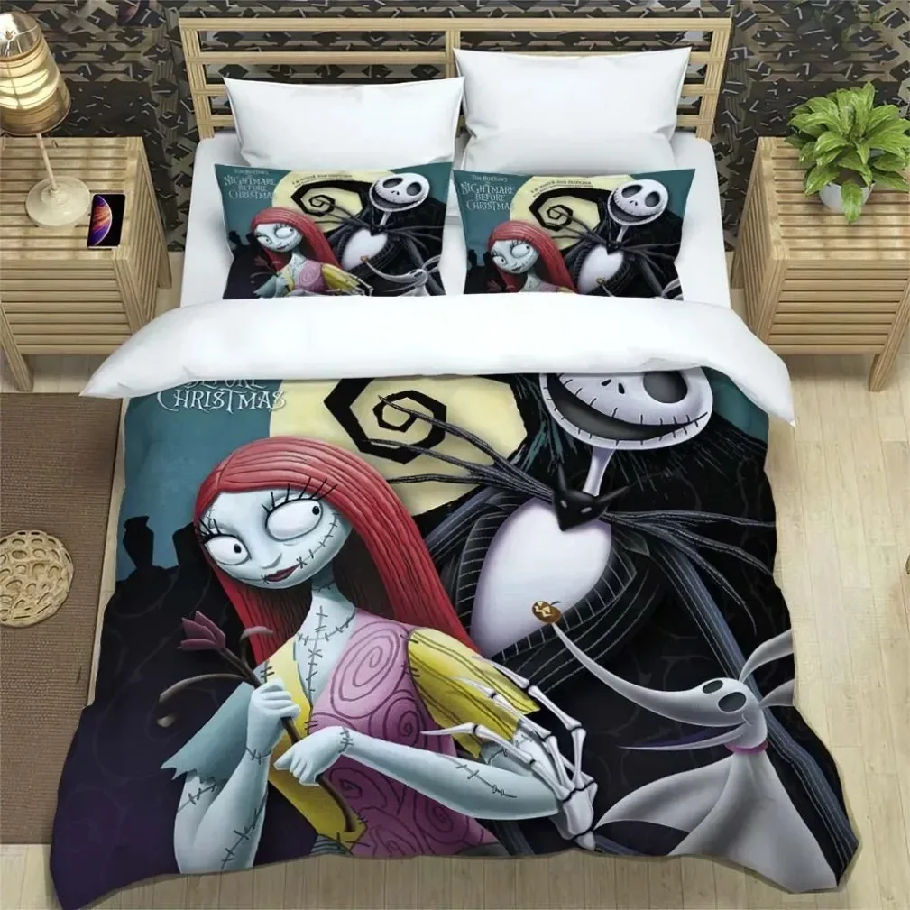 Disney The Nightmare Before Christmas Bedding Set,Nightmare Before Christmas Duvet Cover Set,Cartoon Quilt Cover 2/3pcs Polyeste