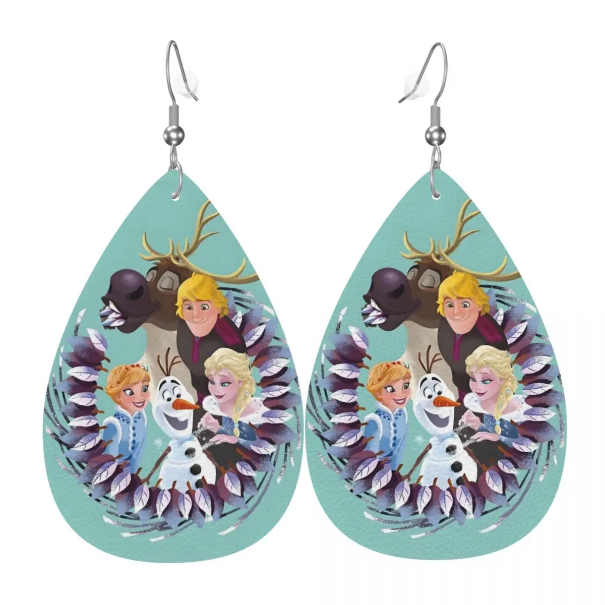 

Custom Frozen Cartoon Leather Earrings for Women Dangle Earrings Jewelry Accessories