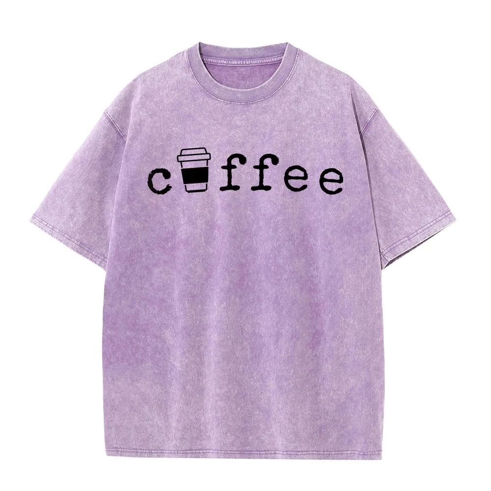 Coffee Cute Novelty Item for Lovers T-Shirt Harajuku Japanese Vintage Clothing Custom Shirt Short Sleeve Multi Summer Top
