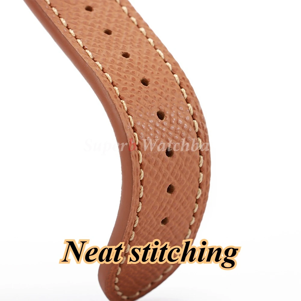 خمر اليدوية النخيل طباعة جلد البقر حزام من الجلد لأوميغا ل Seiko 18/19/20/22 مللي متر لينة وتنفس البني حزام الرجال