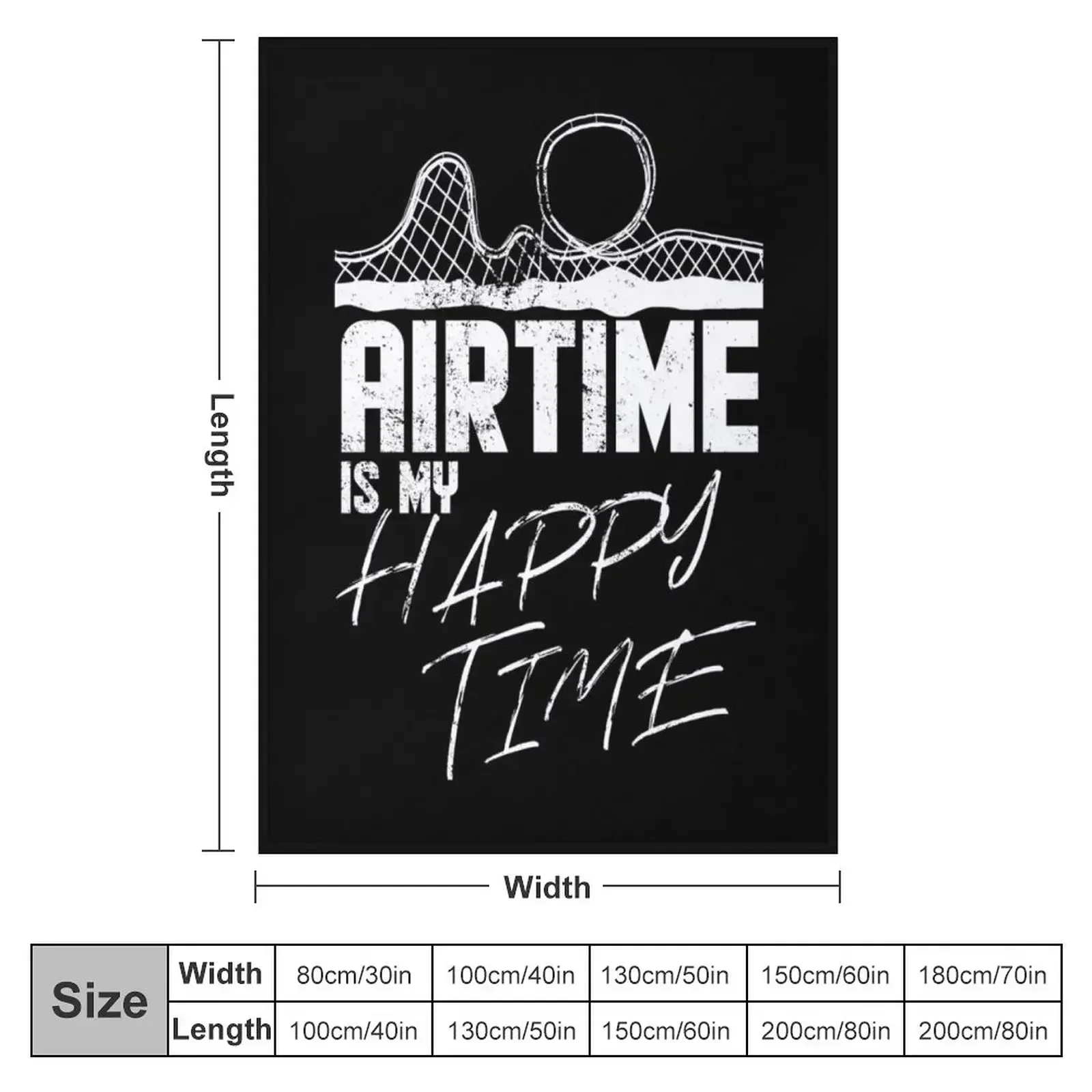 Airtime is my happy time I funny rollercoaster enthusiast design Throw Blanket christmas gifts Hair Blankets