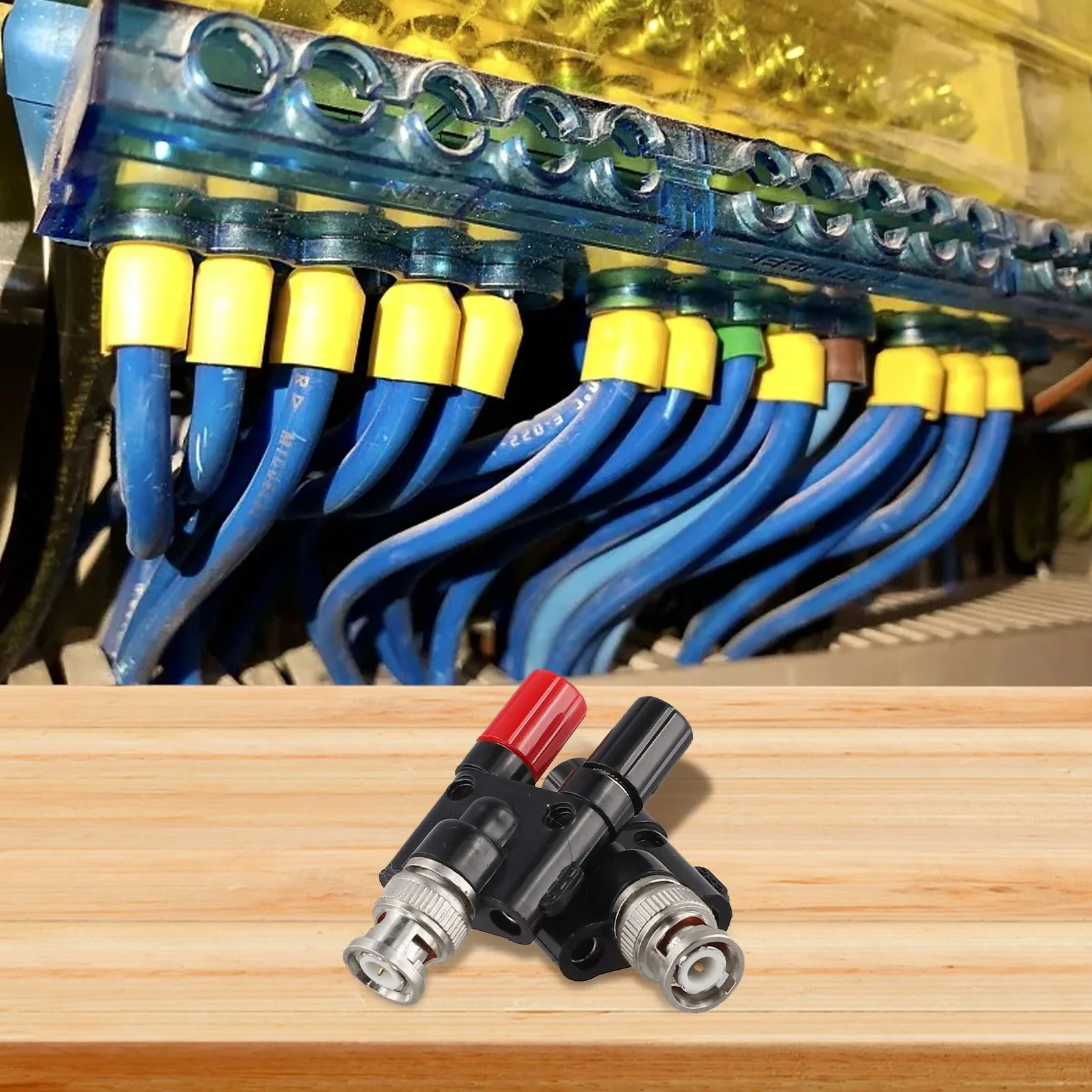 Audio Connections 4mm BNC Male Adapter Male To Female Connector Antenna Splitter 4mm Diameter ABS Plastic Shell