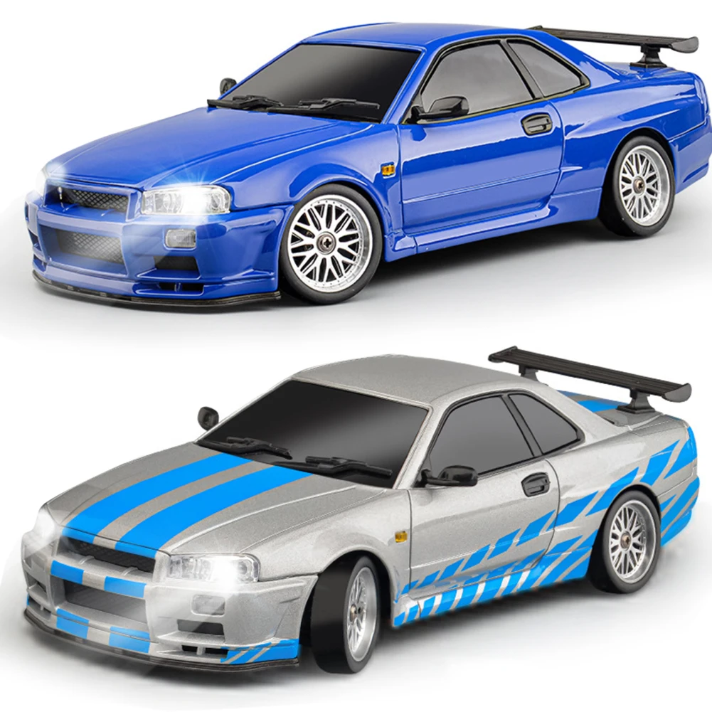 LD1899 Remote Control Car 1/18 Rear Wheel Drive GTR Drift Car 2.4G Racing Vehicles Models Toys With Led Light