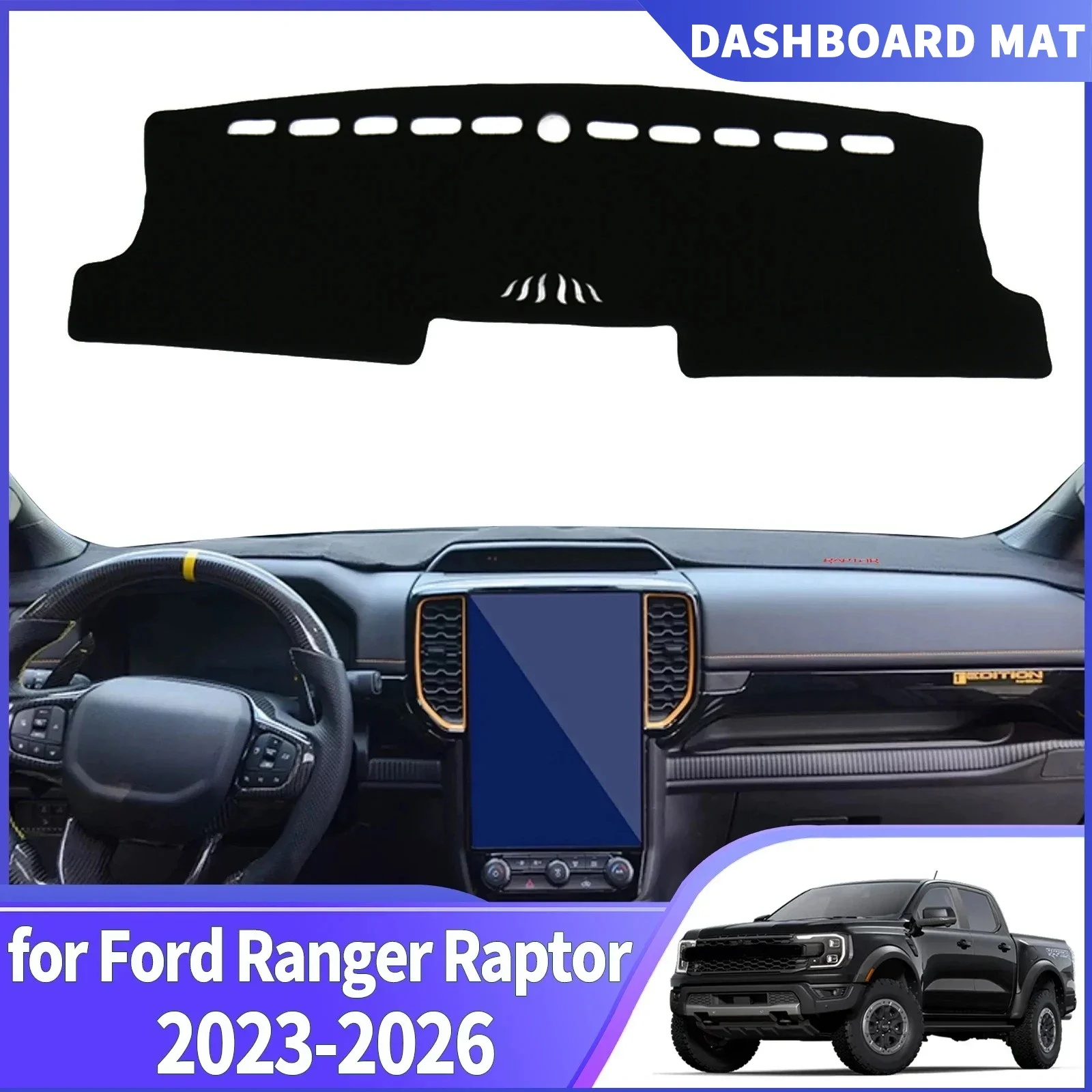 

Для Ford Ranger Raptor 2023 2024 2025 2026: Защитный коврик-накладка на приборную панель, аксессуары для защиты от солнца