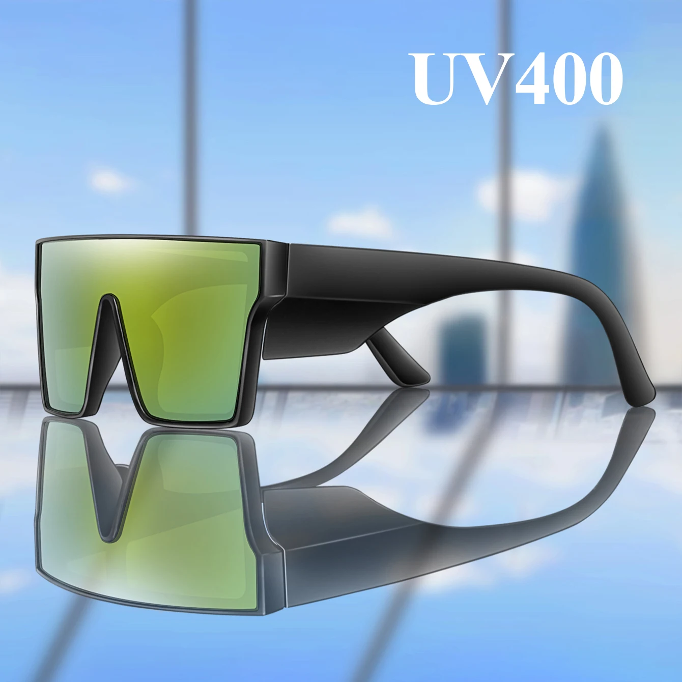 Großer Rahmen, bunte Linse, Radfahren, UV400, Radfahren, Sonnenbrille, Wandern, Laufen, Fahren, Outdoor-Sport, für Männer und Frauen als Geschenk, Festival