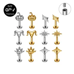 ASTM G23 Titanium Small Animal Internal Thread Ear Cartilage Nail Lip Nail Male and Female Perforated Jewelry Ear Nail Nose Nail