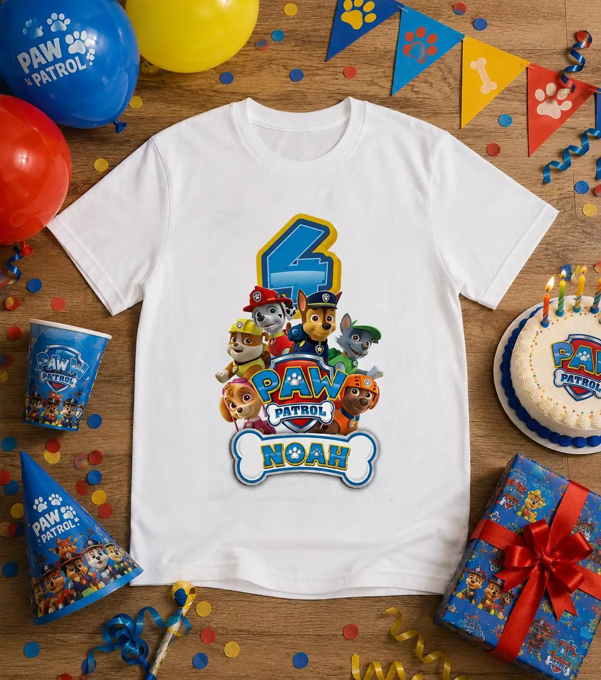 Funny Kids T-Shirt Cartoon Police Puppy Dog  Print Short Sleeve Cotton Tee Boys Girls Casual Summer Top Children's Graphic