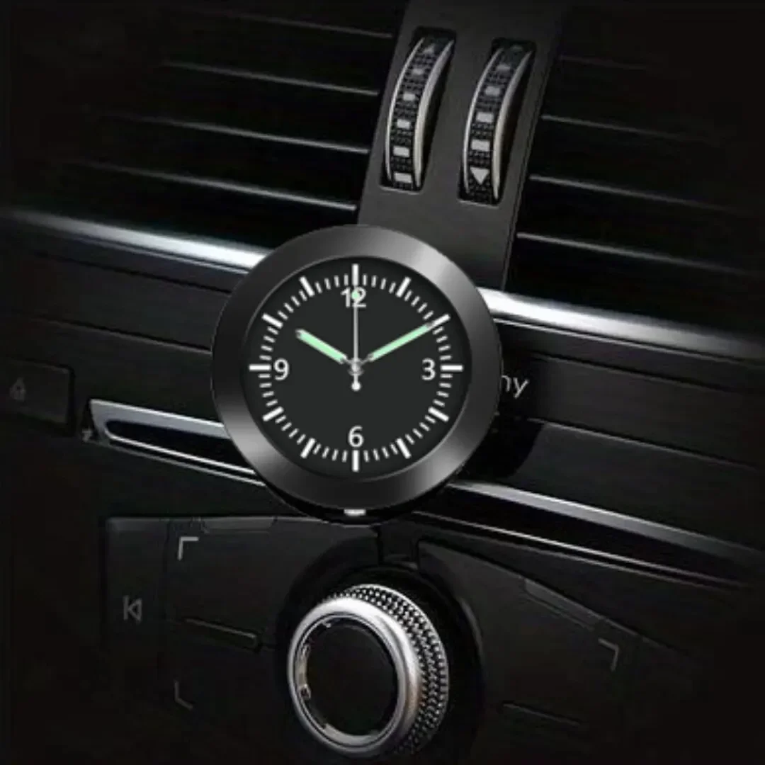 1pc Luminous Car Clock Automobiles Internal Stick-On Watch Mechanics Quartz Clocks Auto Ornament Fit For Dashboard/ Boat/ Bike image 2